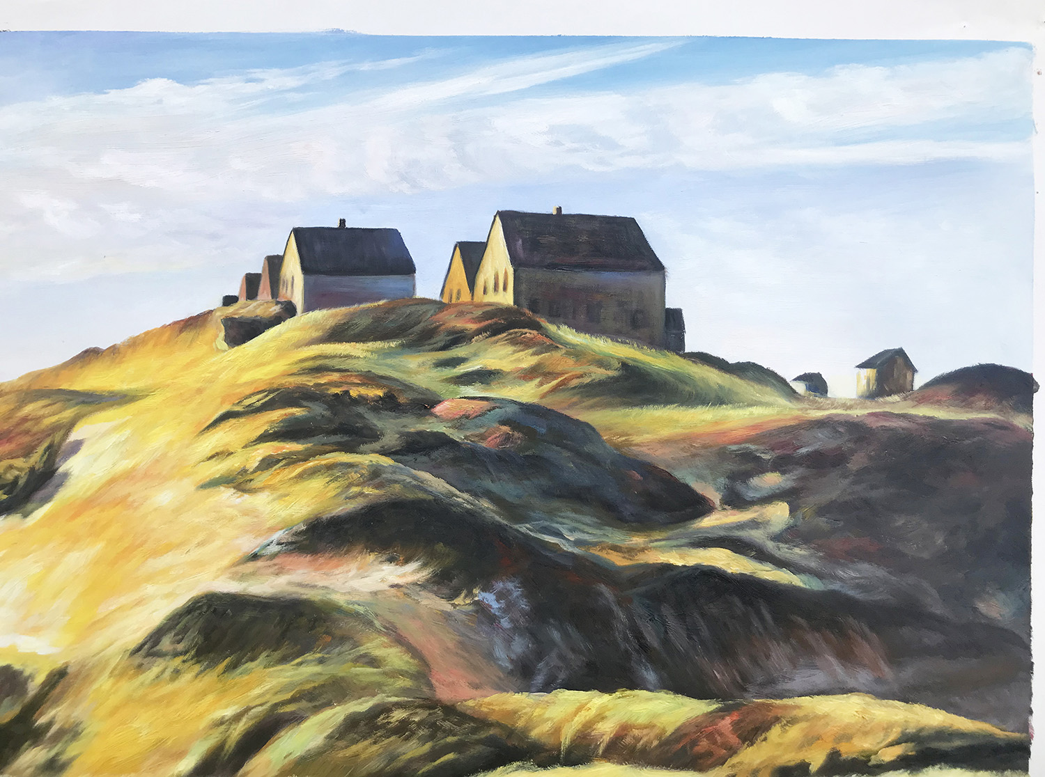 Hopper Large Canvas Paintings Hand Painted Oil 48X32 Corn